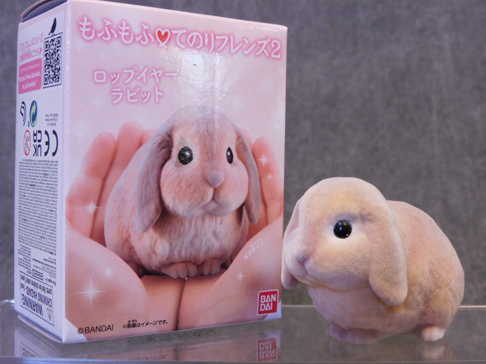 Tenori Friends NEW * Lop-Ear Rabbit * Series 2 Flocked Mini Figure Bandai Animal