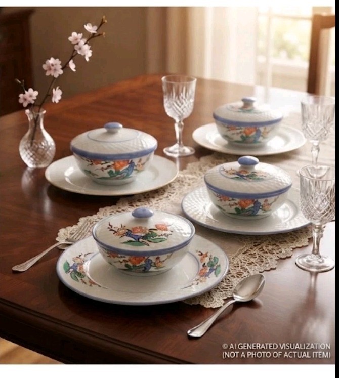 Vtg Japanese Lidded Tea Cups Chawanmushi Custard Bowls Basketweave Porcelain x4
