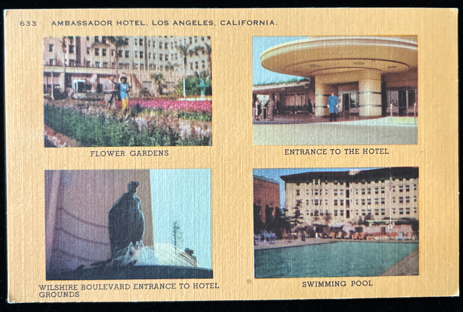 Vintage Ambassador Hotel Multiview Los Angeles CA Linen Postcard Unposted Vintage Ambassador Hotel Multiview Los Angeles CA Linen Postcard Unposted