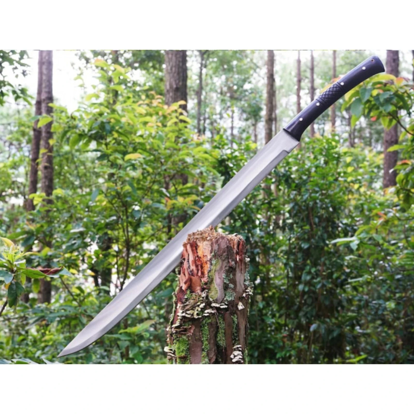 Custom Handmade Carbon Steel Blade Exquisite Machete Sword Hunting Sword Camping