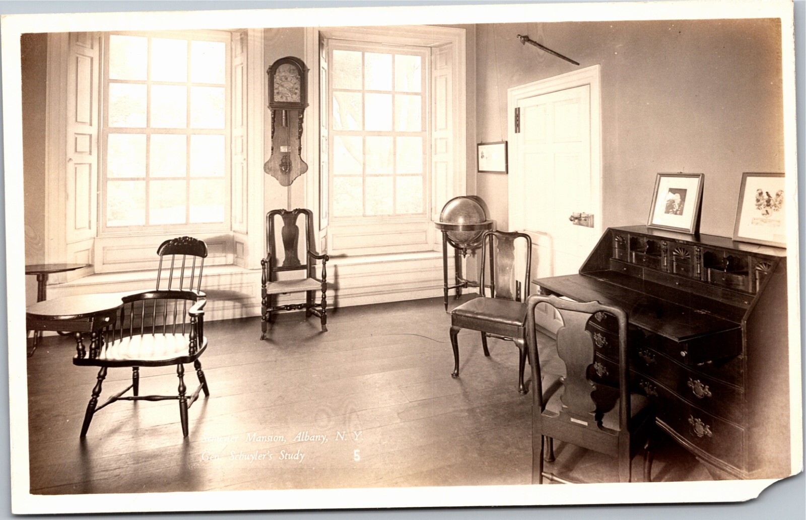 RPPC NY Albany Shuyler Mansion General\'s study