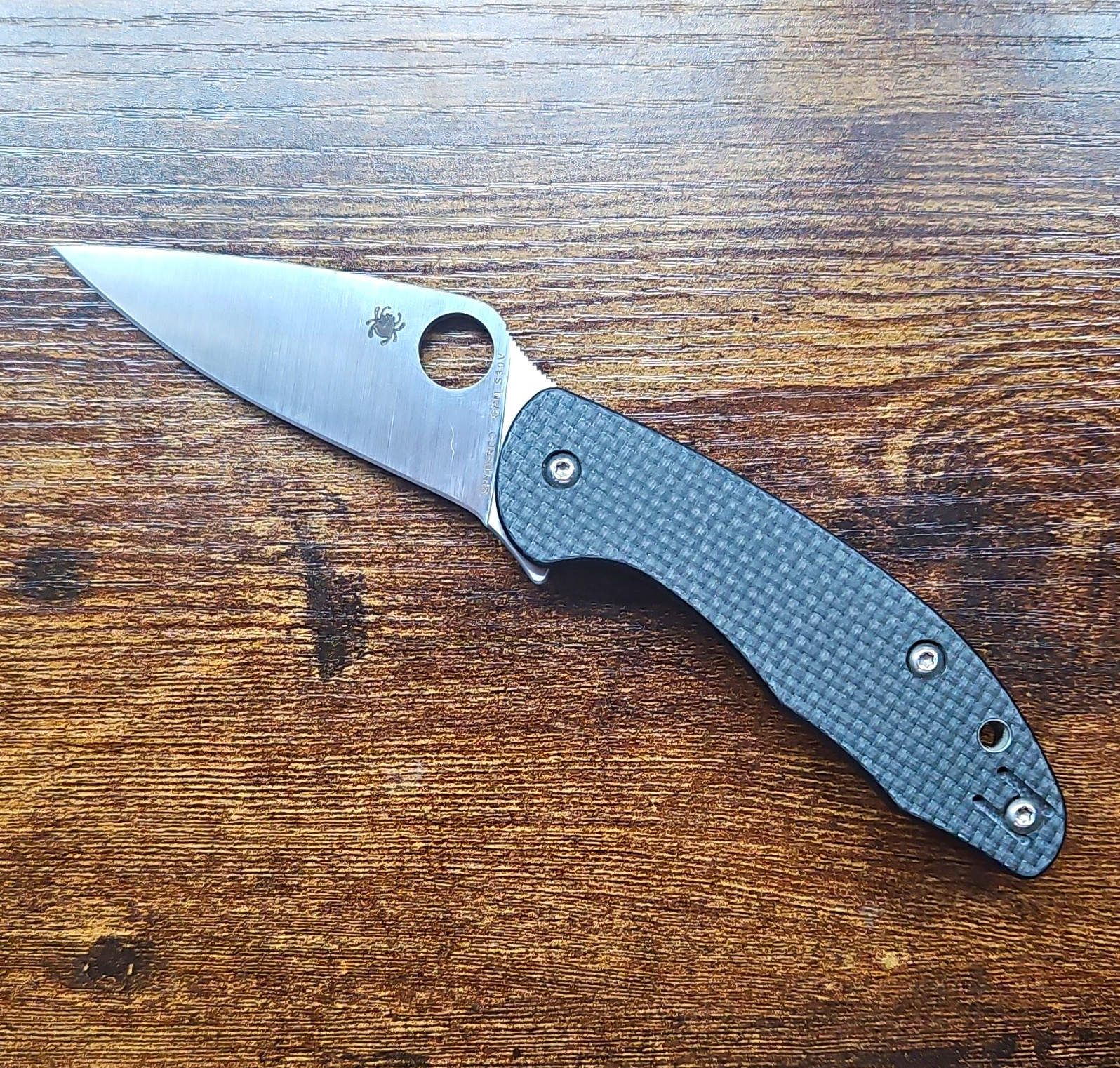 Rare Spyderco Mantra 3 Carbon Fiber, S30V Compression Lock Flipper