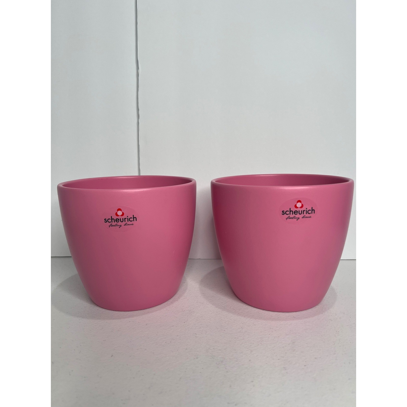 Scheurich Made In Germany 920-14 x2 Planter Plant Pot Light Pink VTG 90s 5\ Scheurich Made In Germany 920-14 x2 Planter Plant Pot Light Pink VTG 90s 5\