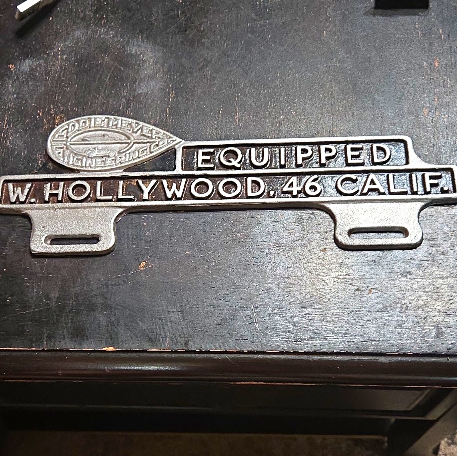 Vintage License Plate Frame Eddie Meyer co. \