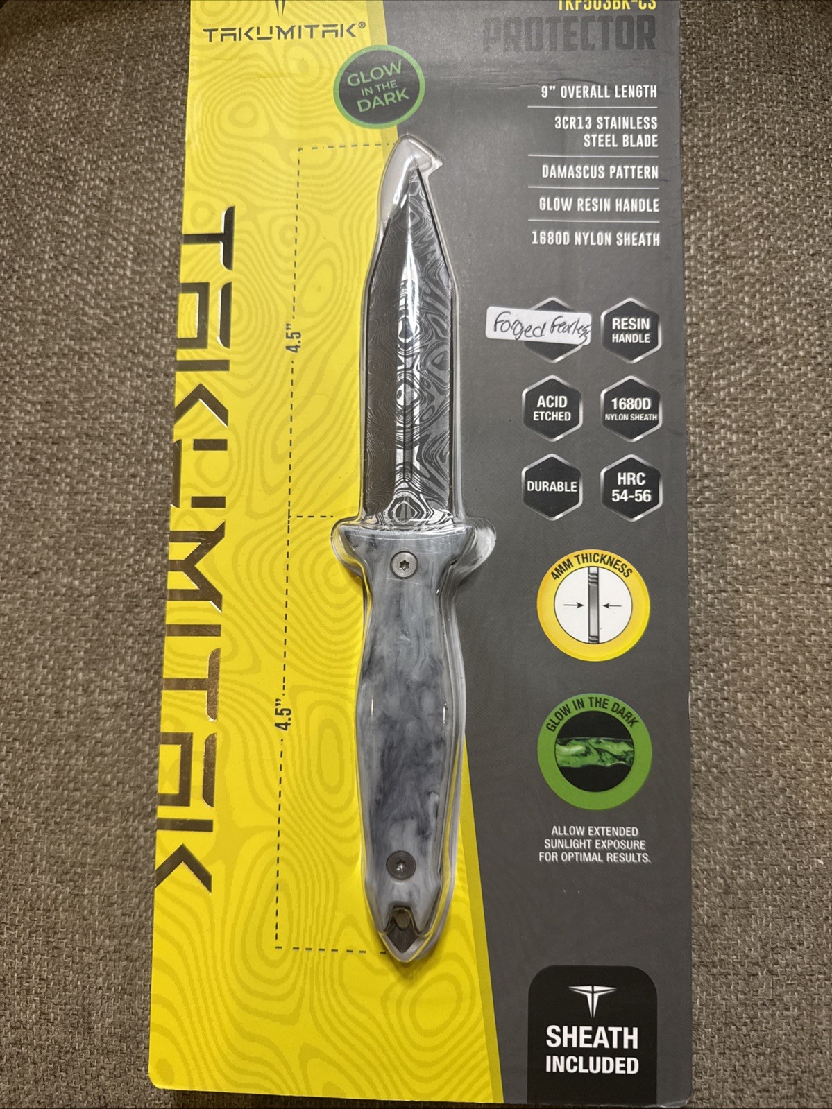 Takumitak Protector Fixed Dagger 4.5″ Double Edge 3Cr13 Steel Blade Resin Handle Takumitak Protector Fixed Dagger 4.5″ Double Edge 3Cr13 Steel Blade Resin Handle