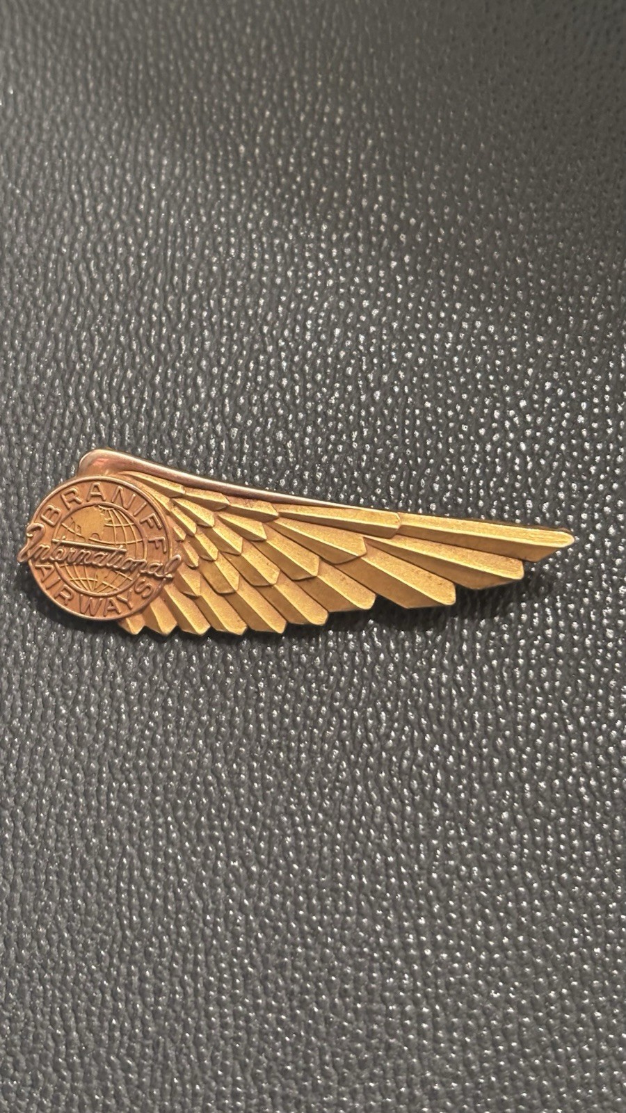 Vintage Braniff Airways Flight Stewardess 10k Gold Filled Wings Badge Airlines