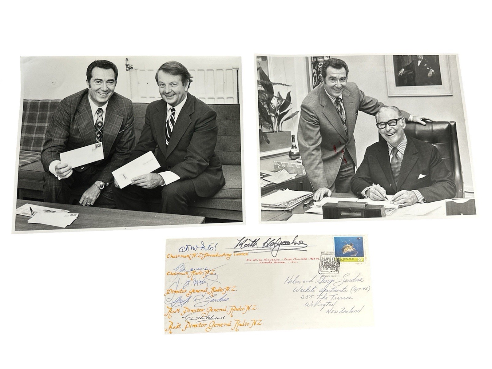 SIGNED New Zealand Prime Minister Keith Holyoake, Wallace Rowling + Others FDC