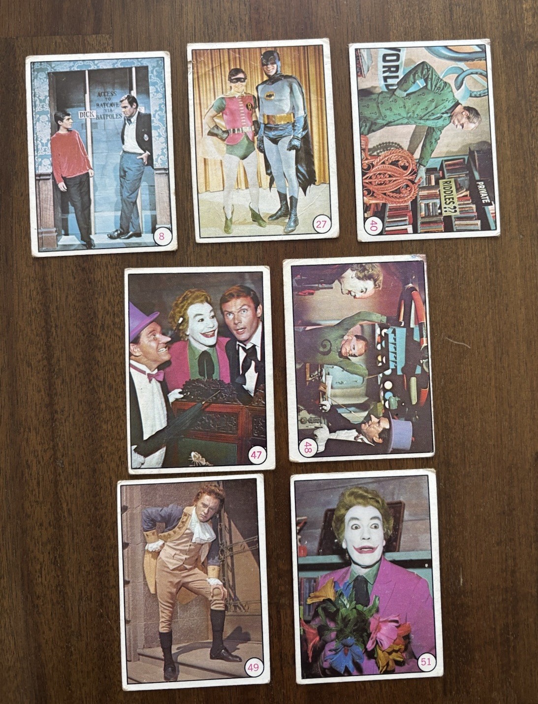 1966 Topps Batman Laffs Lot - 7 cards - 8 27 40 47 48 49 51