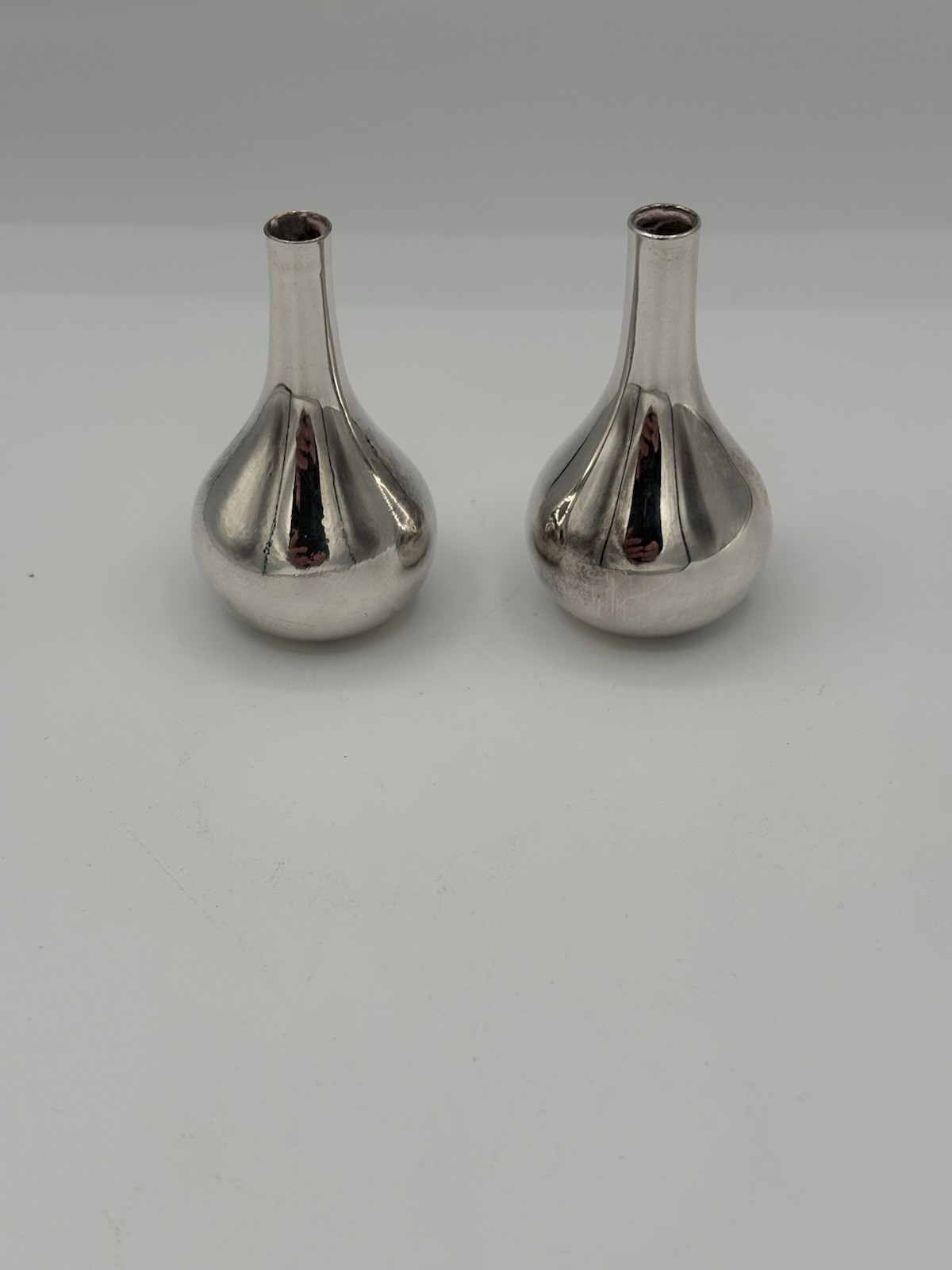 Vintage Dansk IHQ Jens Quistgaard Silver Plate Onion Candle Holders Denmark Box