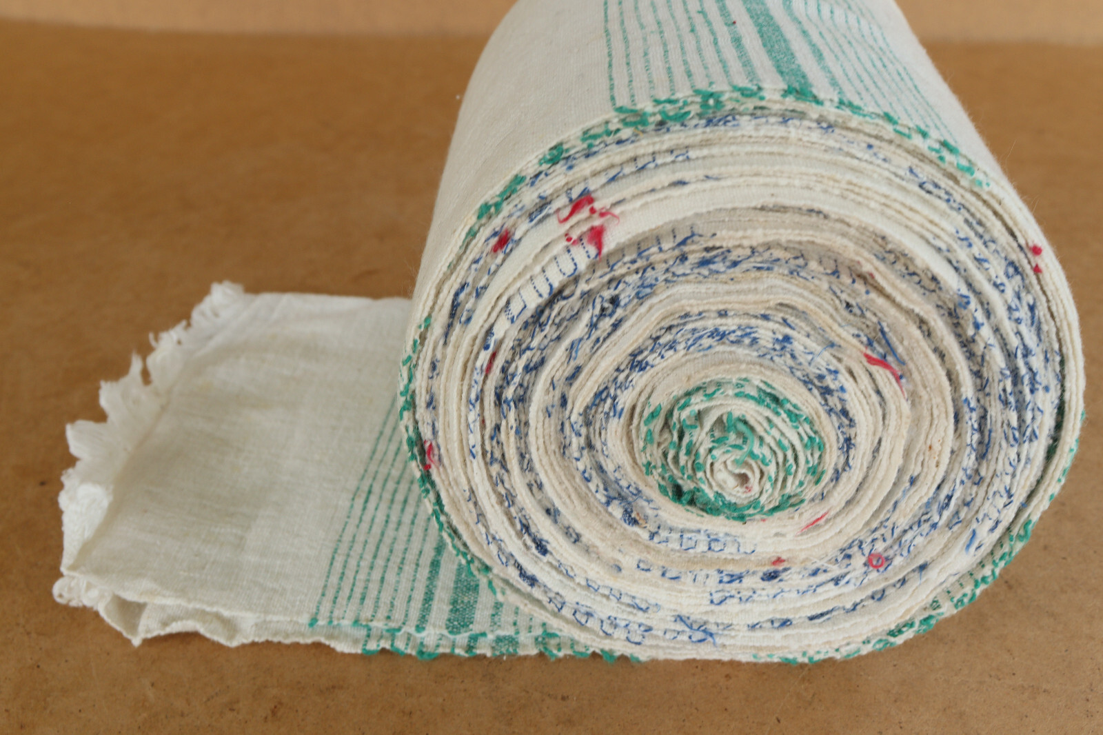 Vintage Textile Homespun Antique Fabric Tissue Handwoven Weave 14 yrd Early 20th