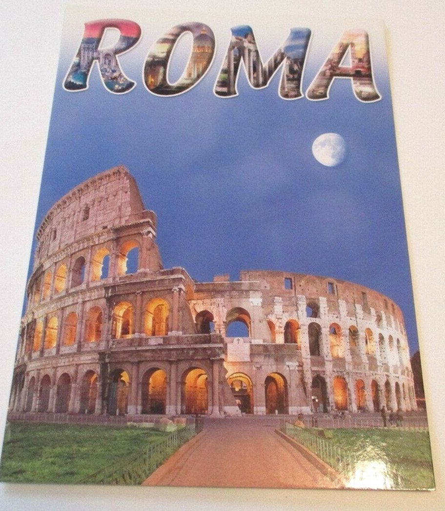 ROME ITALY COLOSSEUM ROMA POSTCARD 6.75 X 4.75 MADE IN ITALY SOUVENIR