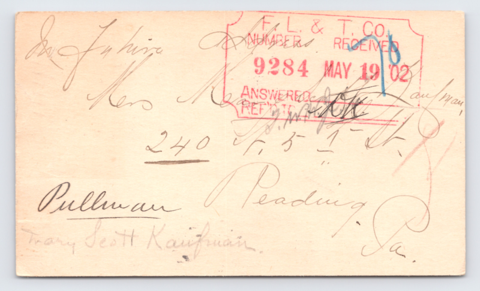 1902 Samuel Sloan Jr Farmers Loan Trust Postal Card Reading PA NYC Citibank