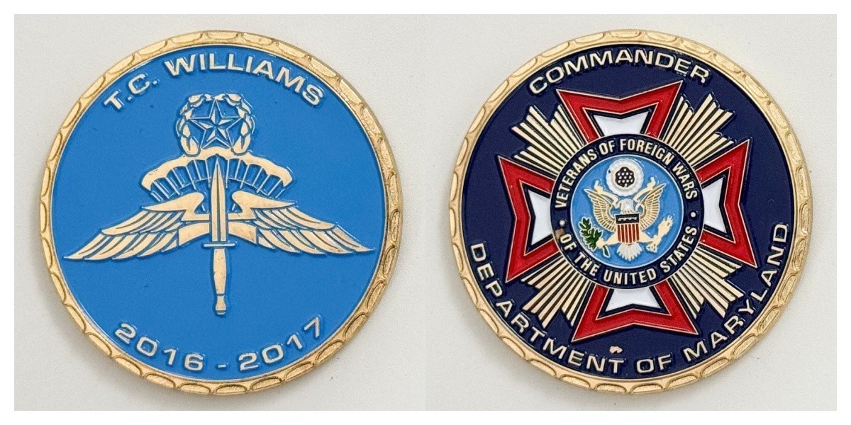 VFW Department of Maryland T.C. Williams 2016-2017 Commander Challenge Coin 2#7