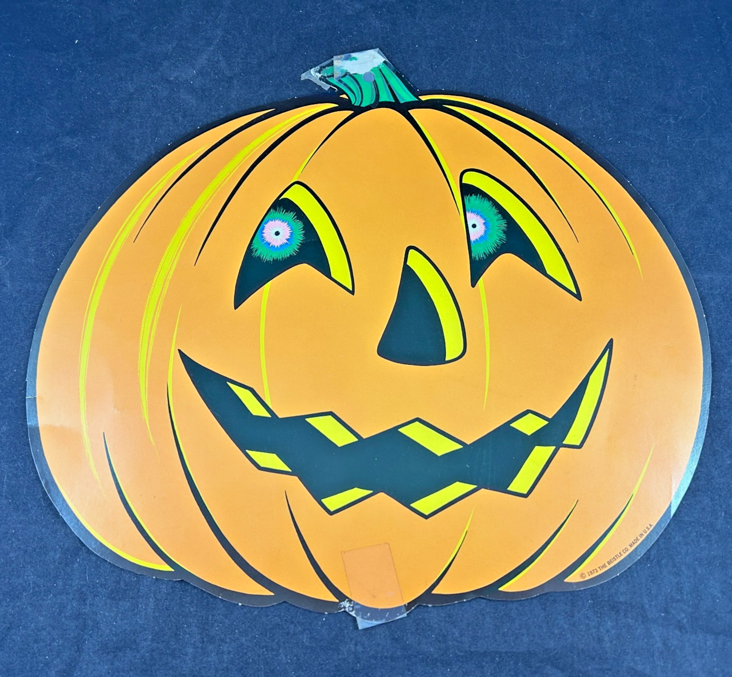 1973 HALLOWEEN JACK-O-LANTERN PUMPKIN CUTOUT DECORATION THE BEISTLE CO VTG RARE