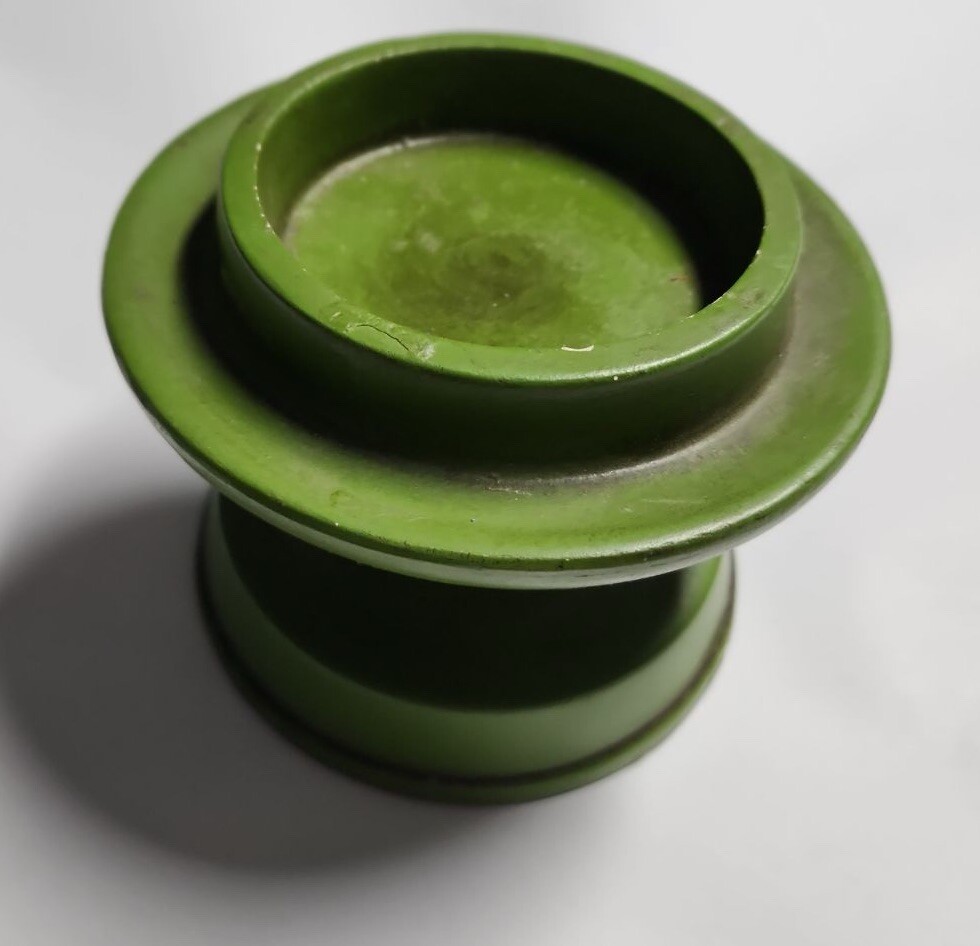 CANDLE HOLDER  1970’s Parma By AAI Japan Green Ceramic? Breakable Vintage