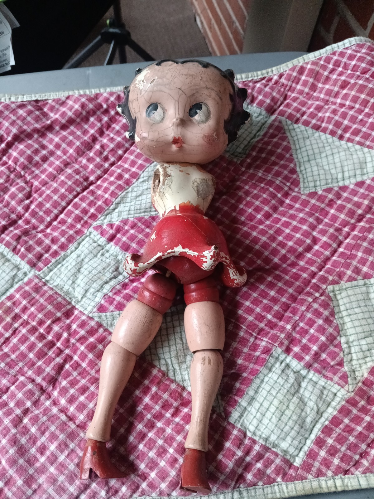 VINTAGE BETTY BOOP POSEABLE DOLL FLEISCHNER STUDIOS JOINTED DOLL  COMPOSITION