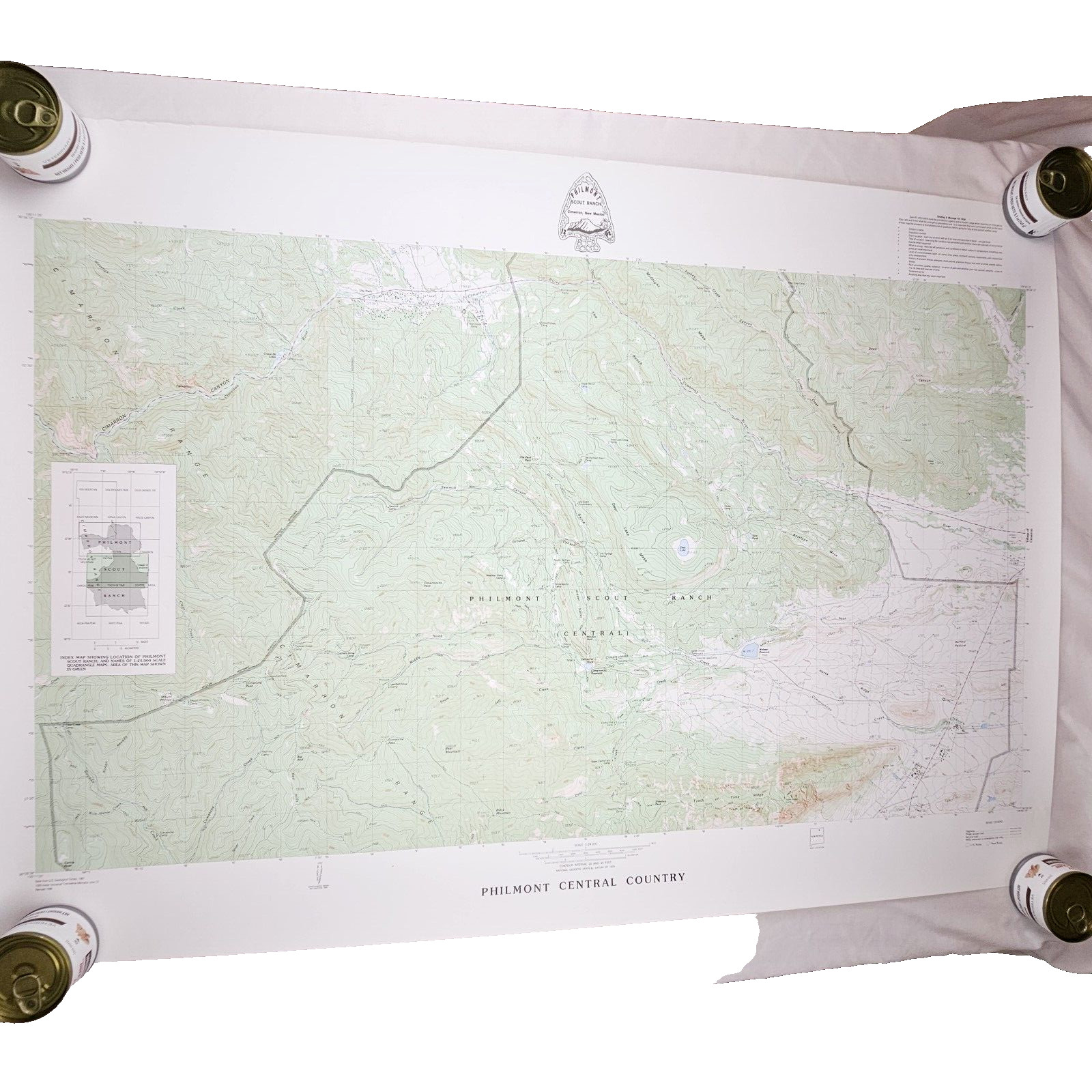 1998 Revised Philmont Scout Ranch Central Country Cimarron New Mexico GIS Map