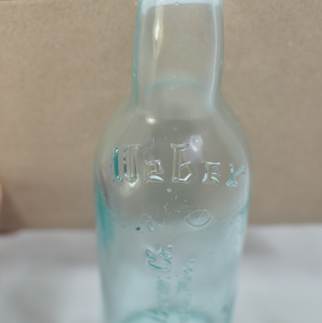 Antique Weber Beer Bottle Clear Light Green 1942?