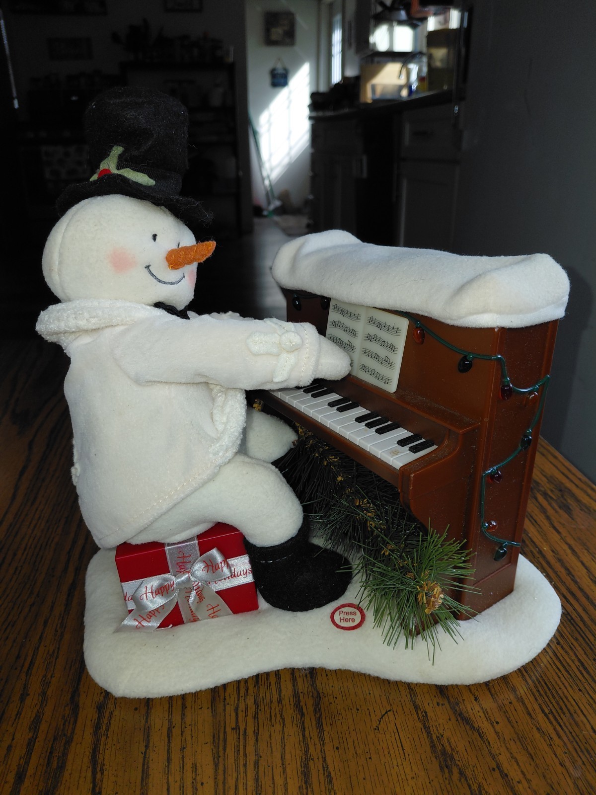 Hallmark Jingle Pals Singing Plush Piano Playing Snowman Animated - 2005