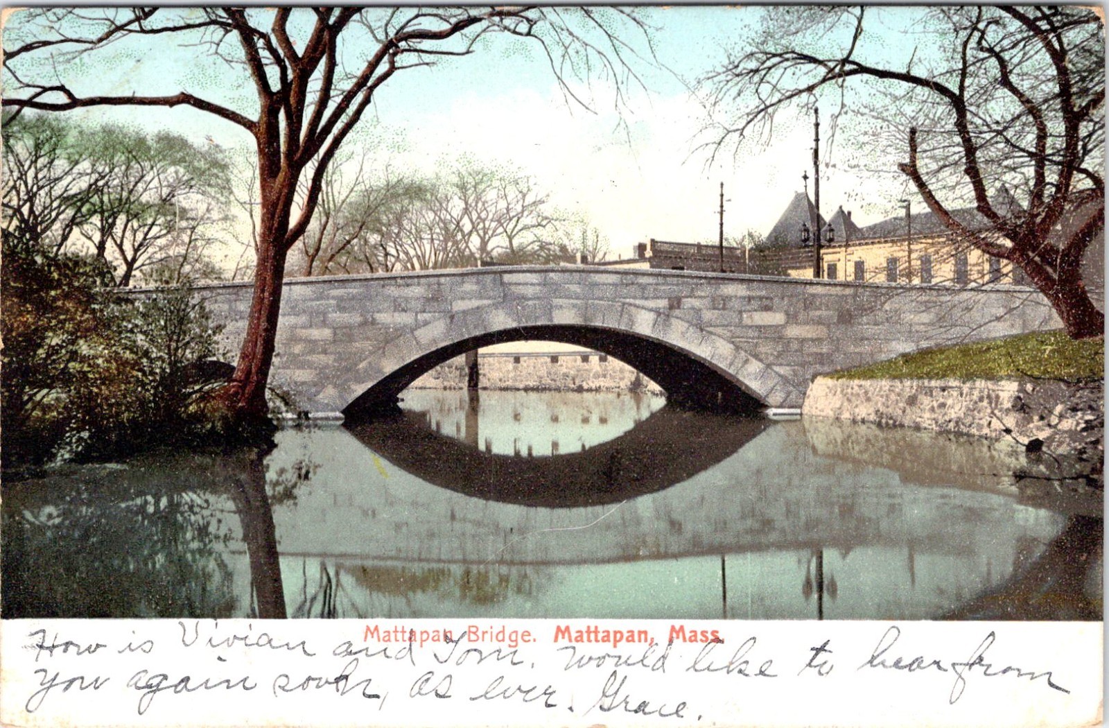 Mattapan, MA Massachusetts  MATTAPAN BRIDGE  Dorchester/Boston  1907 Postcard