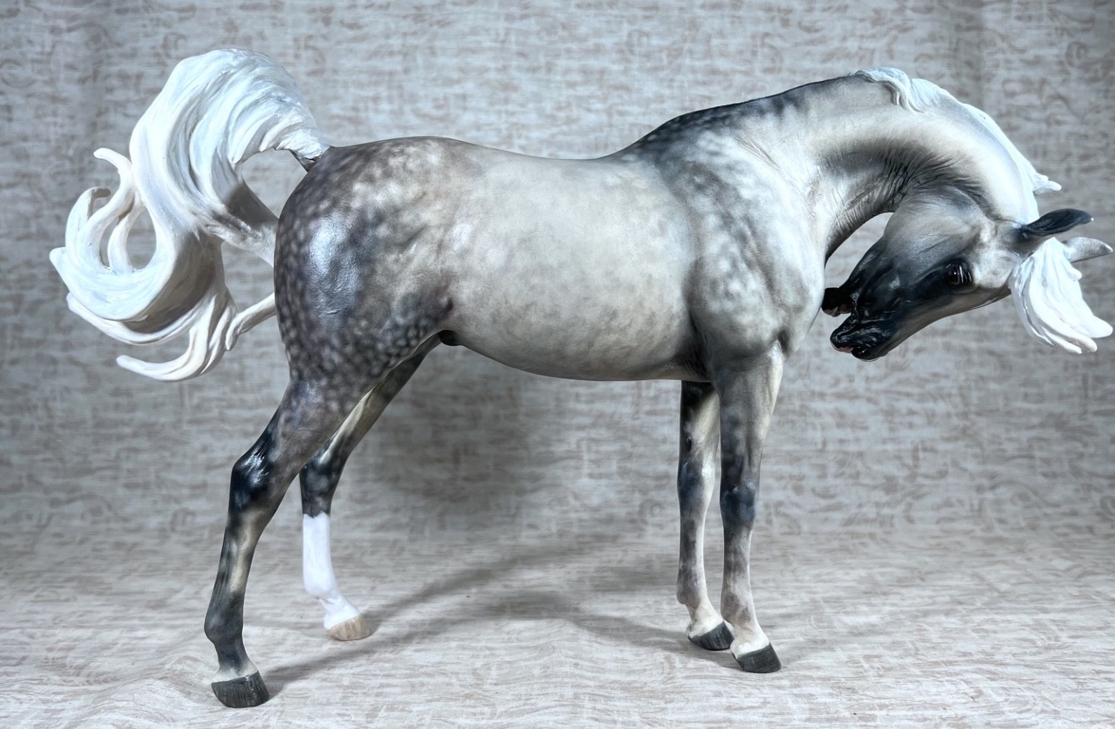 Custom Painted Artist Resin,  Arabian Wycked Furyous, Dapple Grey