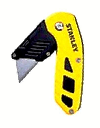 STANLEY FOLDING RAZOR UTILITY KNIFE / STEEL BODY / LOCK BACK BLADE & BELT CLIP