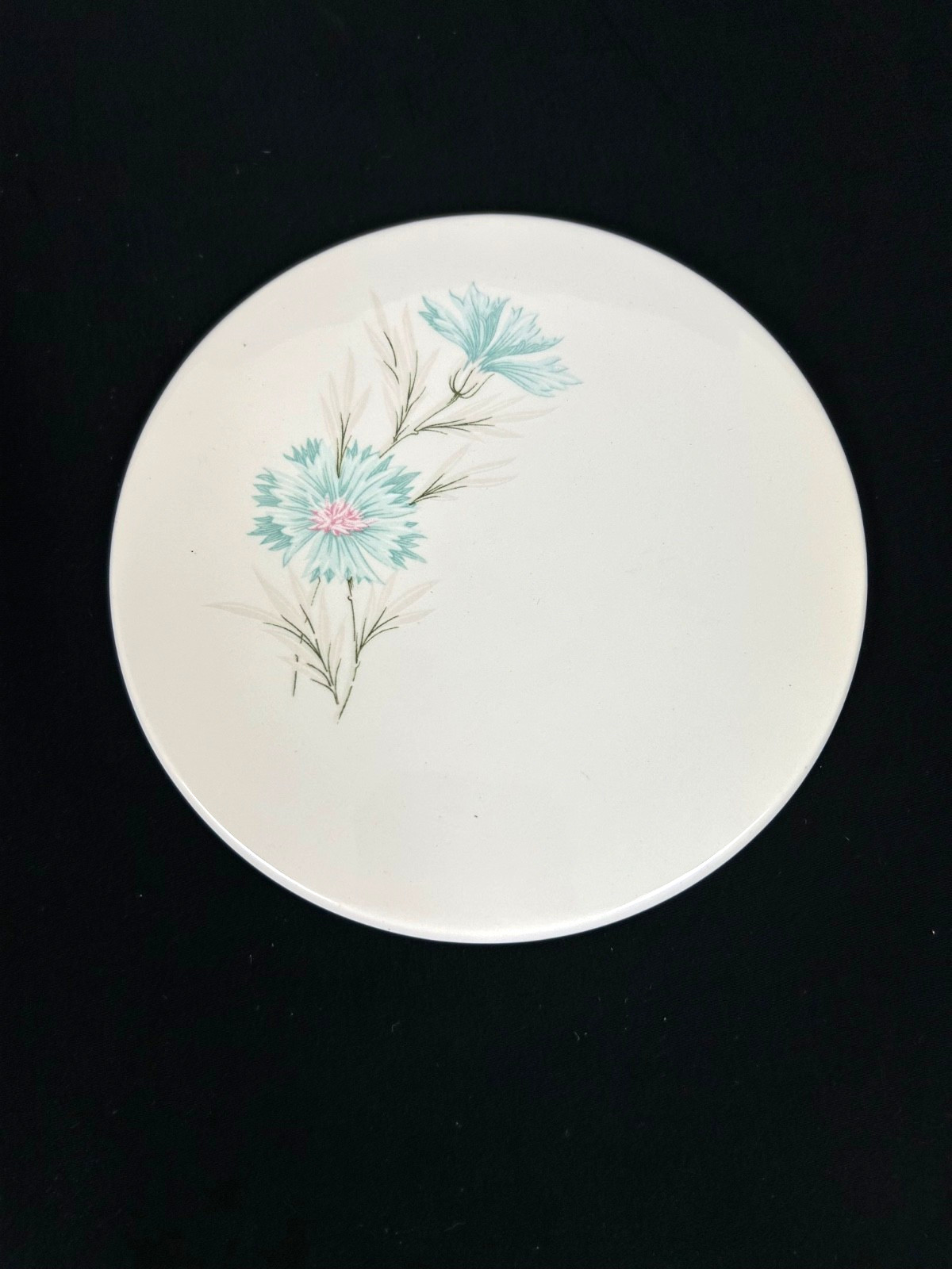 Taylor Smith TST Boutonniere Ever Yours 6” Ceramic Trivet Blue Flower RARE