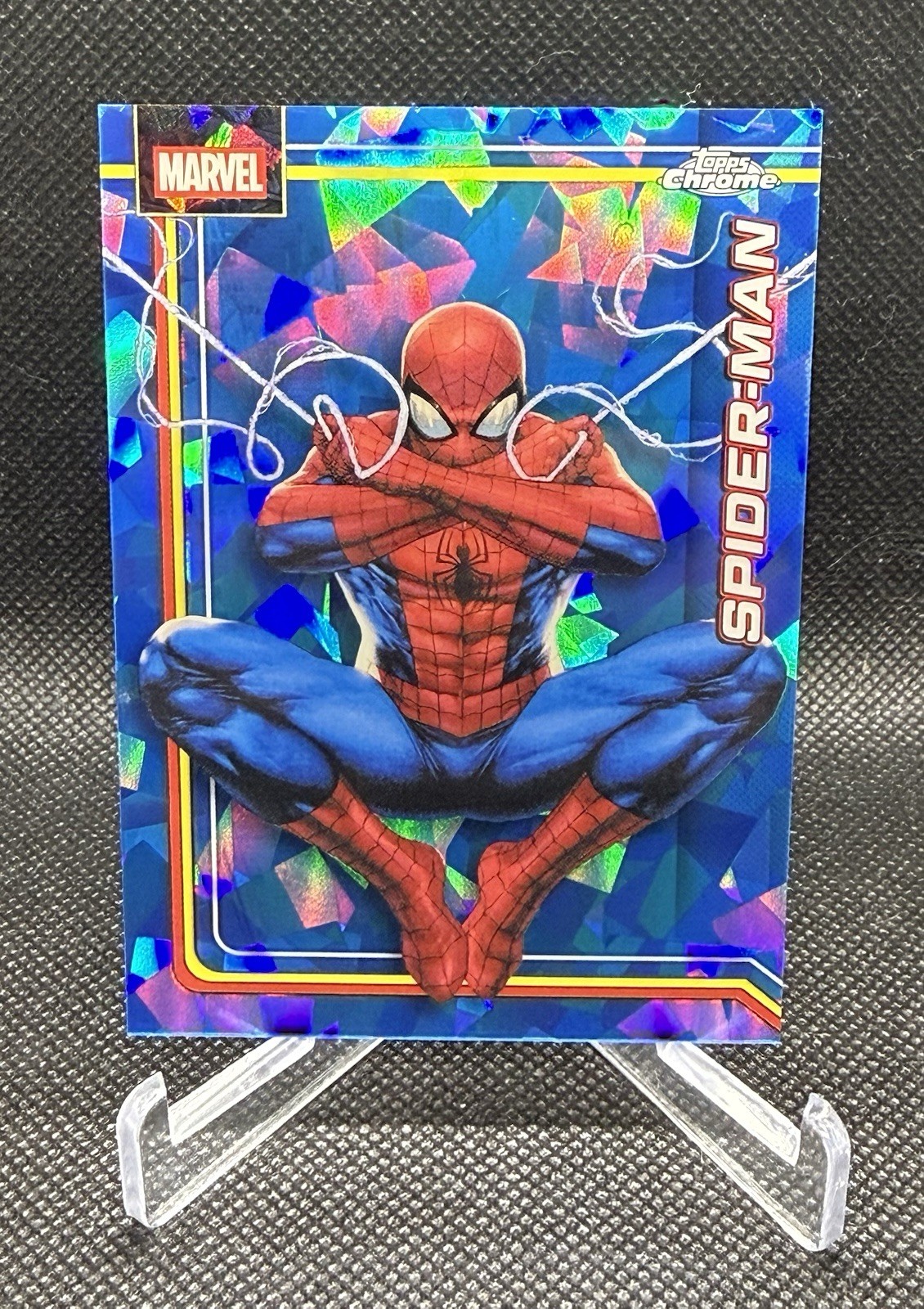 2026 Topps Chrome Marvel Spider-Man sapphire Base Set Trading Card #163