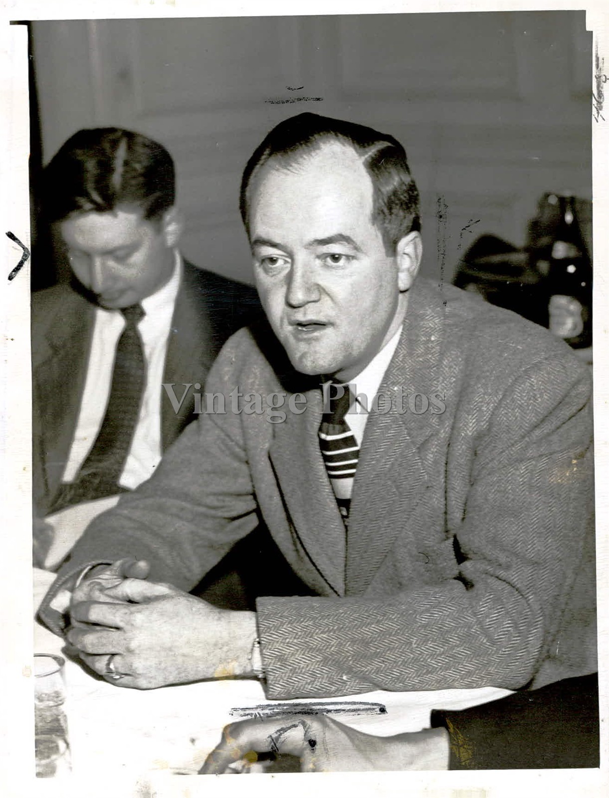 1949 Senator Hubert Humphrey Vice President Senate Men Press Vintage Photo 6x8