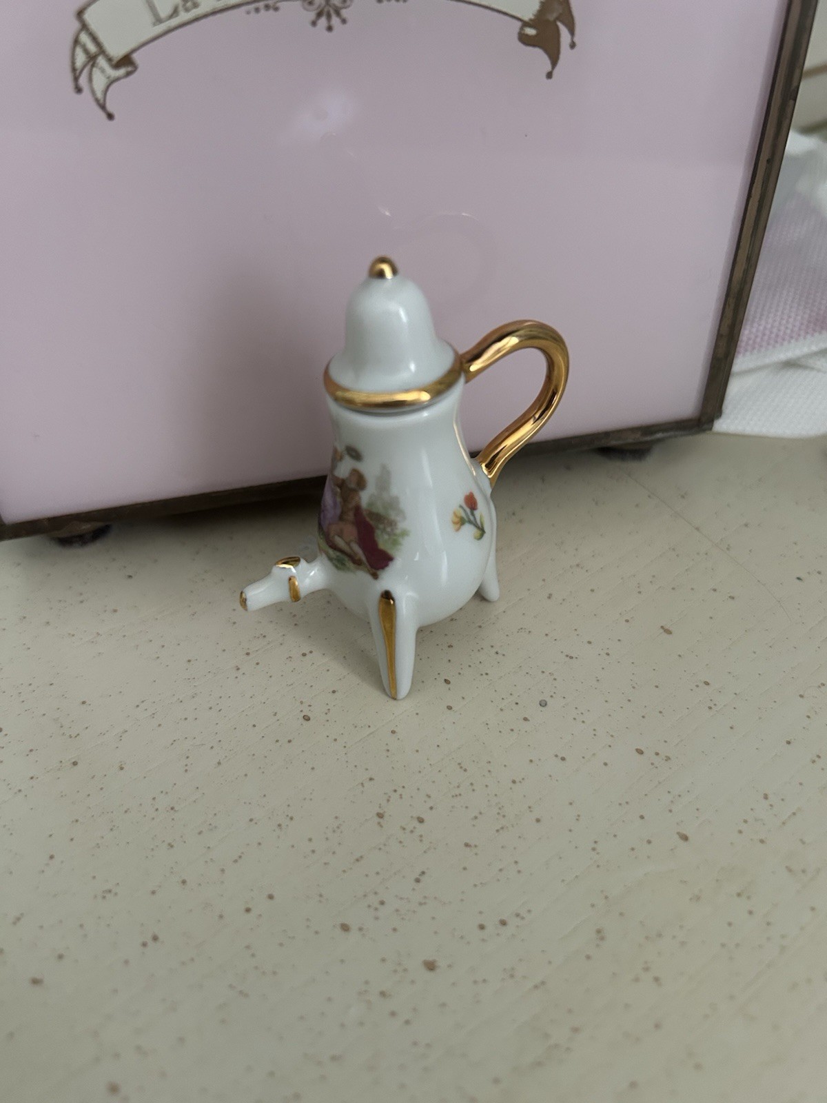 Vintage Limoges France Samovar Miniature 2.5 inches tall.
