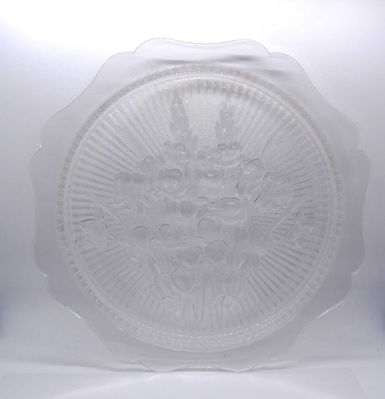 Depression Glass Jeannette Iris Clear Sandwich Plate 6978728 12”