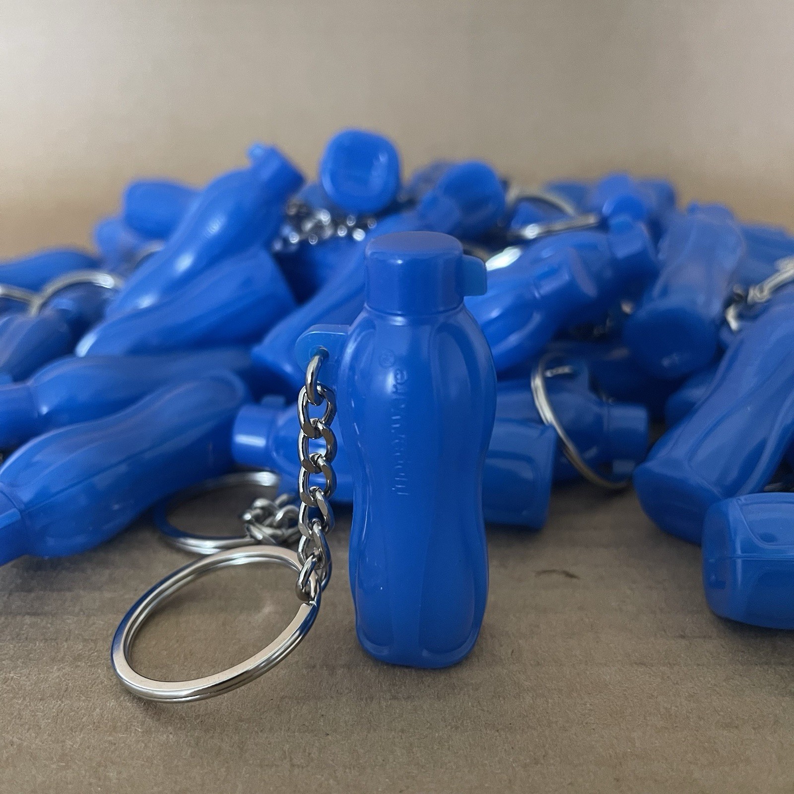 Tupperware Mini Eco Bottle Keychains Blue Set - Huge Lot of 55 Pieces Gadgets