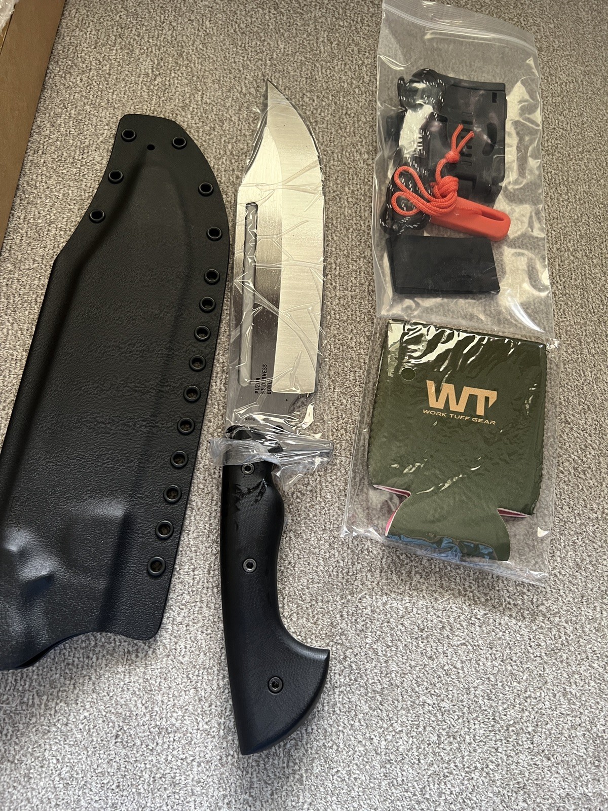 Work Tuff Gear PWB-9 Bowie Knife SK85 Black G10 Satin Finish SK-85