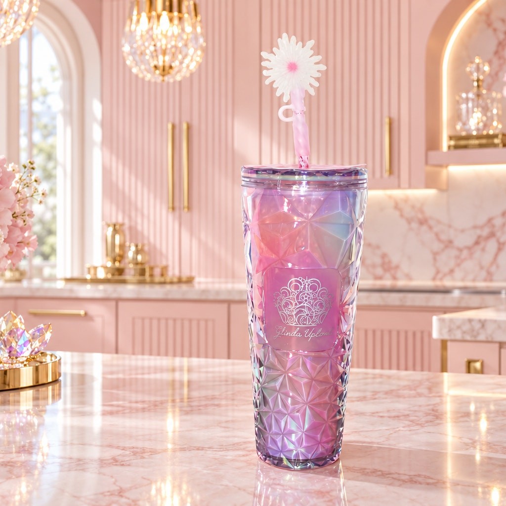 Starbucks Wicked Glinda Upland Pink Prism Cold Cup Tumbler 24oz NWT