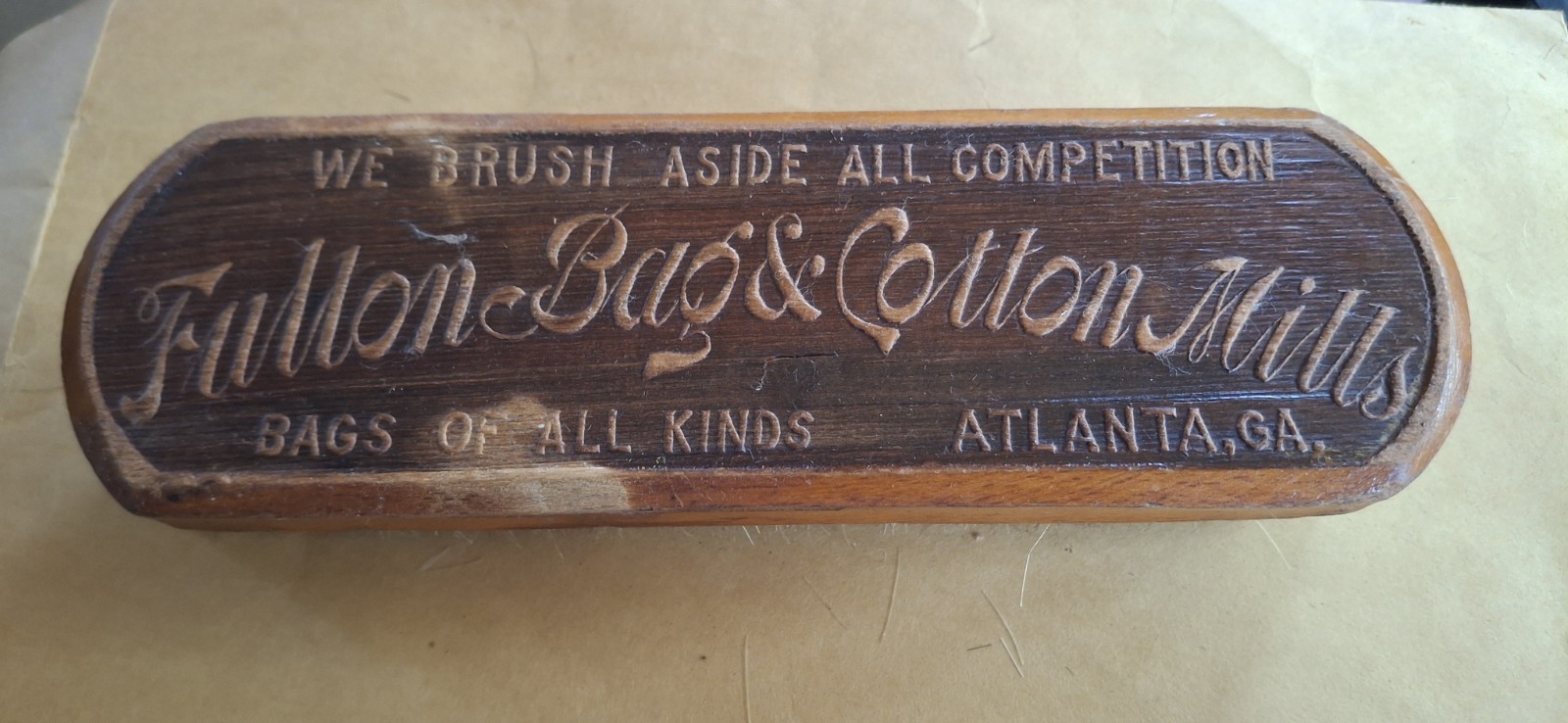 Vtg. Fulton Bag & Cotton Mills Shoe Shine Brush: Atlanta  GA.