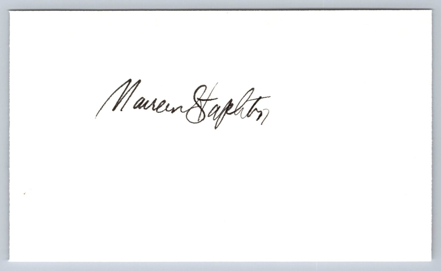 Maureen Stapleton Autograph Signed Card Actress Vintage