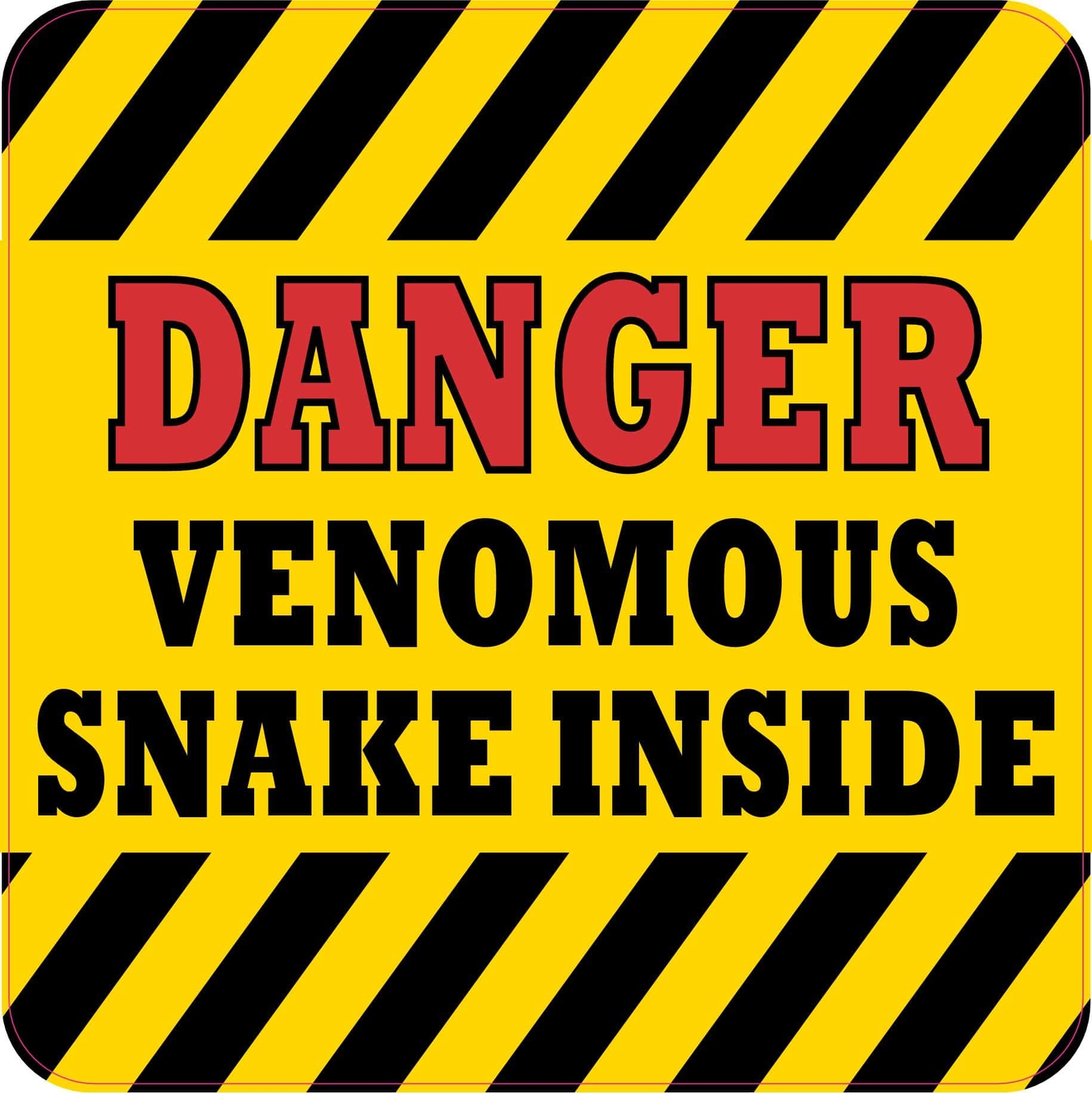 StickerTalk Danger Venomous Snake Inside Vinyl Sticker, 6 inches x 6 inches