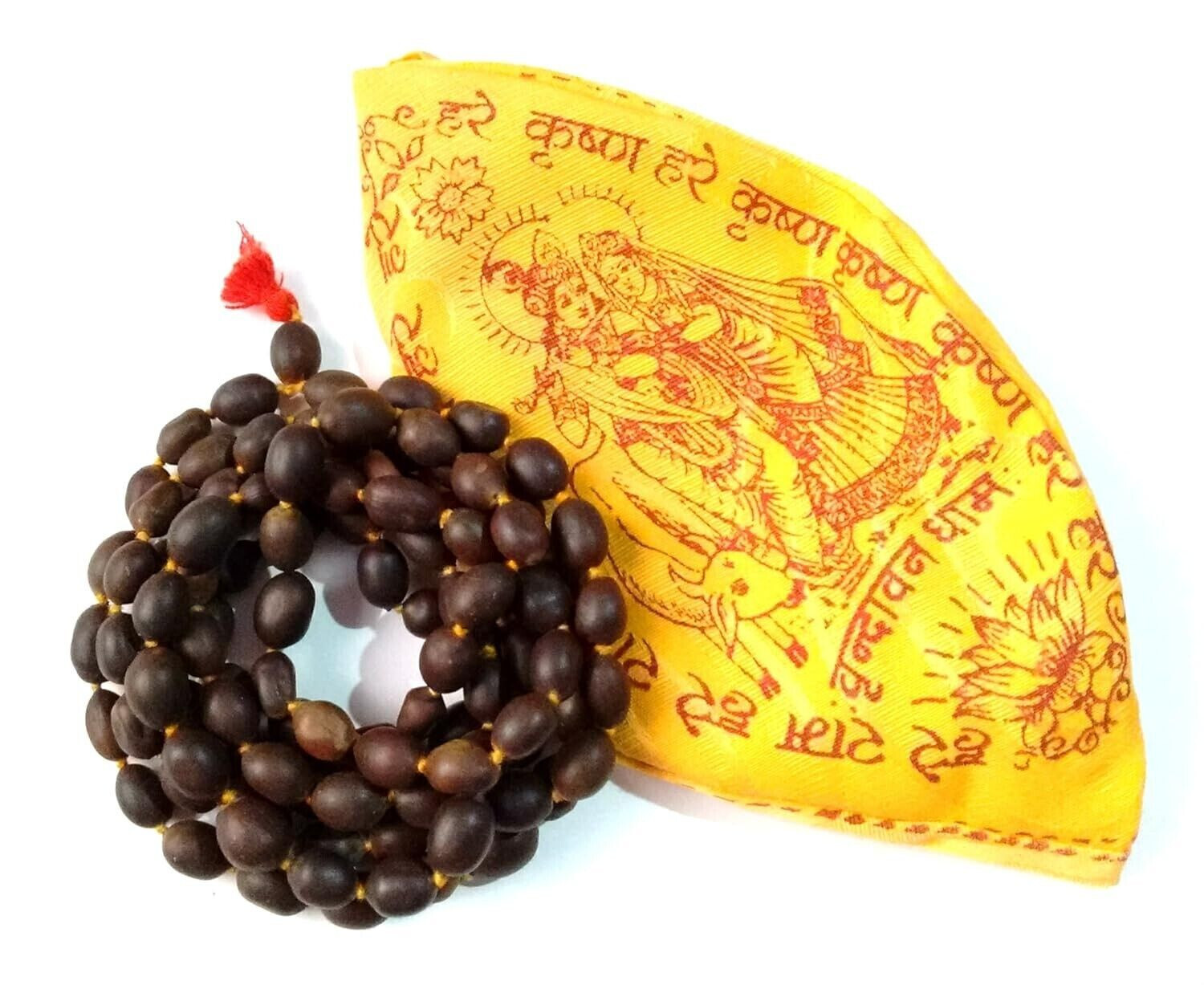Lotus Seed Kamal Prayer Japa Mala With Gomukh Bag For Mahalaxmi Puja