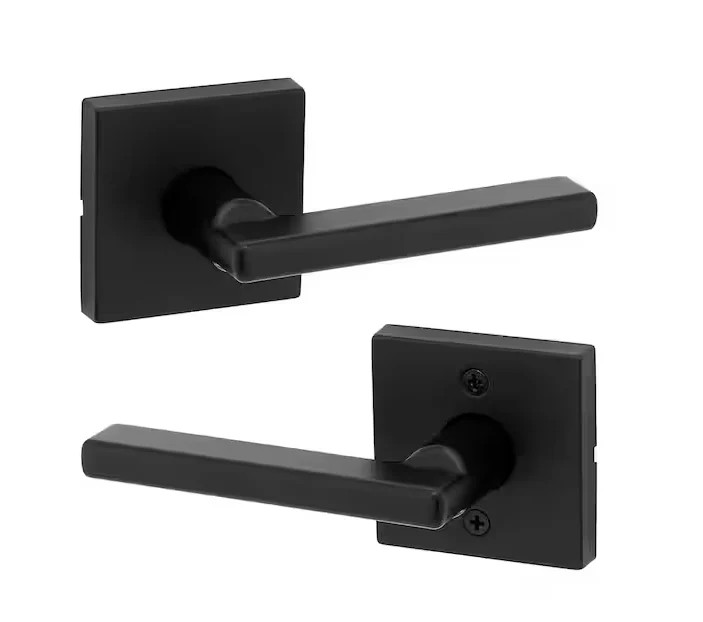Halifax Square Matte Black Hall/Closet Passage Door Lever Halifax Square Matte Black Hall/Closet Passage Door Lever