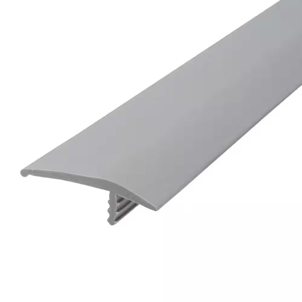 1-1/4 In. Dove Grey Flexible Polyethylene Offset Barb Bumper Tee Moulding Edging 1-1/4 In. Dove Grey Flexible Polyethylene Offset Barb Bumper Tee Moulding Edging