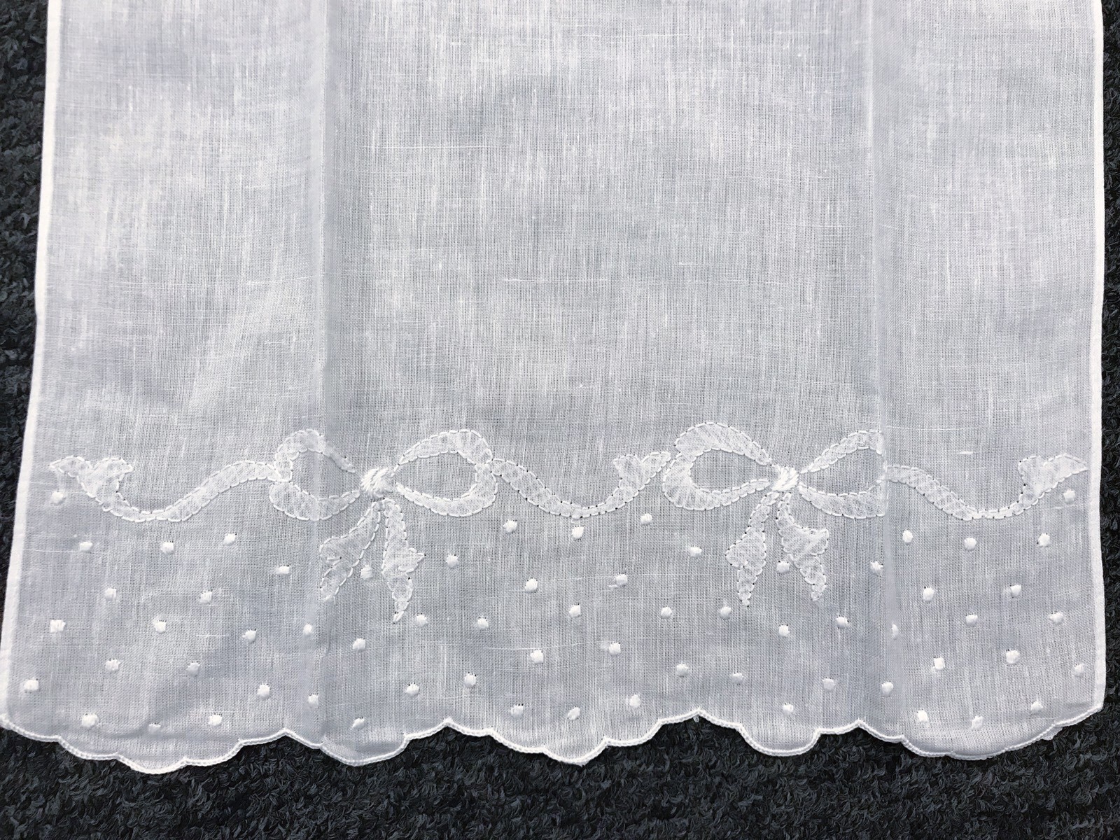 6 Pieces Fine Linen Handmade Embroidered White Guest Towel 14x22