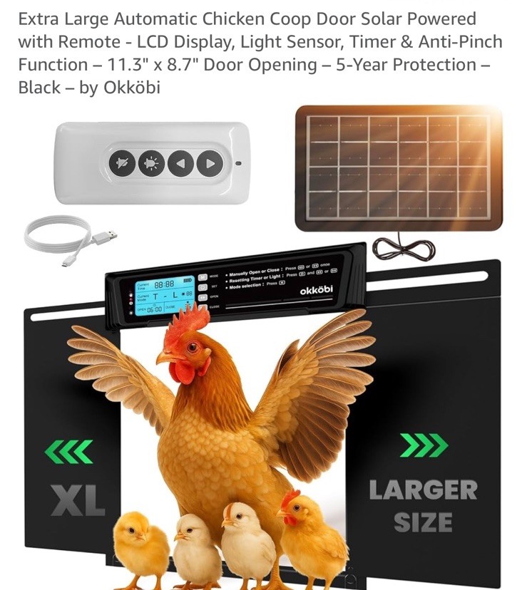 Solar Powered Extra Large Automatic Chicken Coop Door W/ Remote LCD 11.3 Solar Powered Extra Large Automatic Chicken Coop Door W/ Remote LCD 11.3