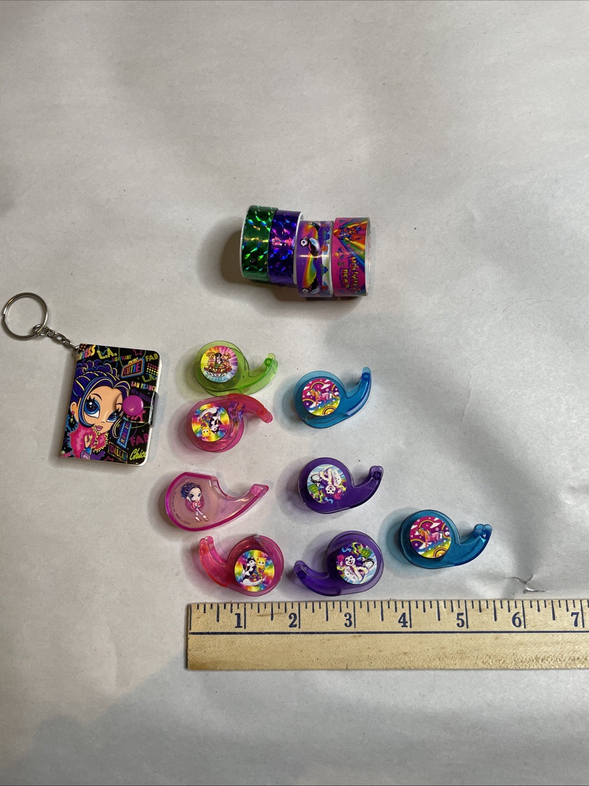 Vintage Lisa Frank Small Tape Keychain Tape Dispensers Lot ￼