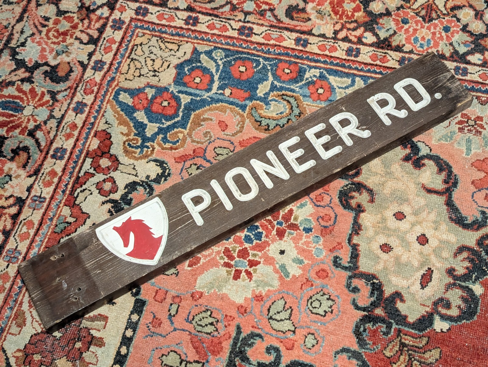 Vintage Mittersill Ski area NH Wood sign Pioneer  Rd. with Early Crest