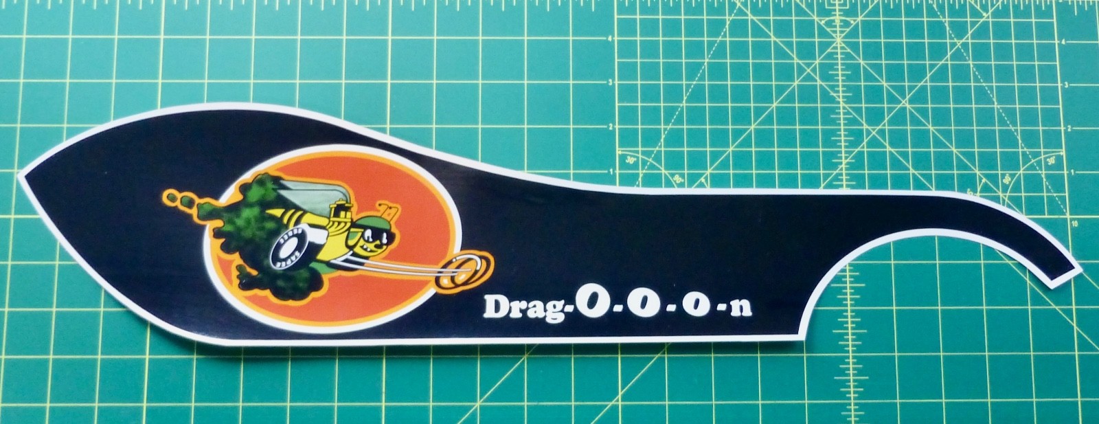 1960s 1970s Otasco Flying O Drag-o-o-o-n muscle bicycle chainguard decal black