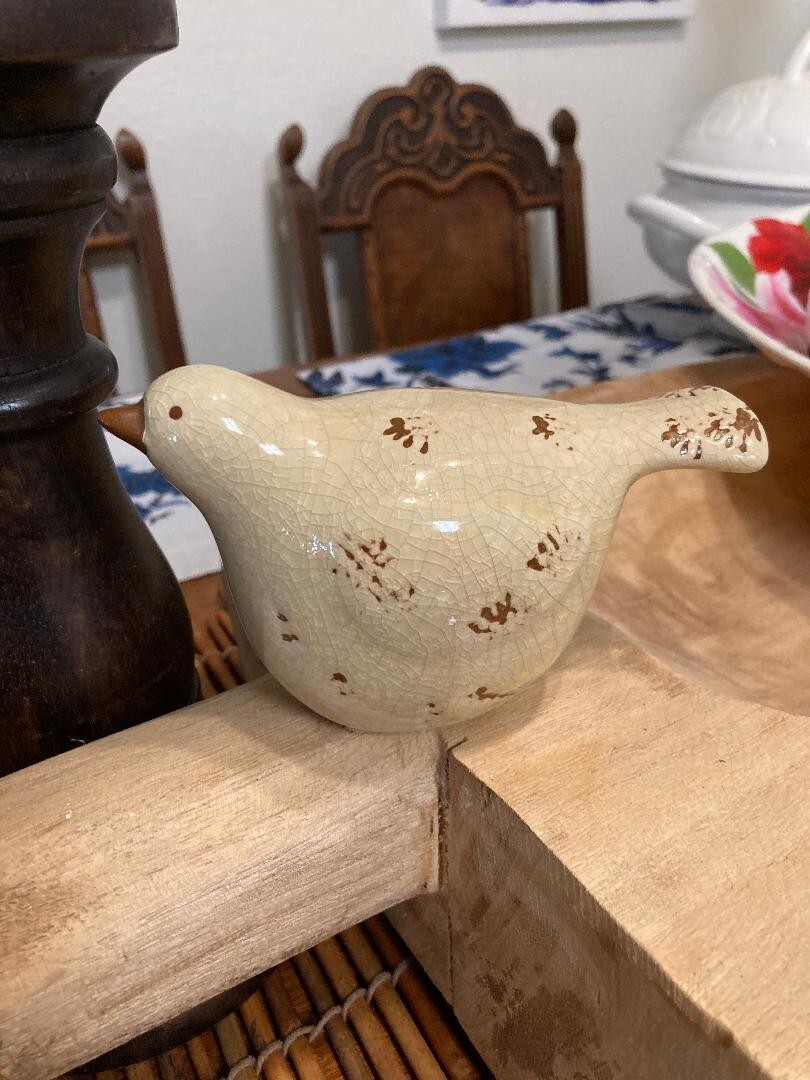 Vintage Nellie Bird Set With Crackle Glaze
