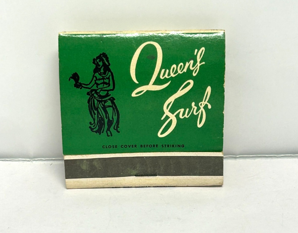 Vintage Queen's Surf Barefoot Bar Restaurant Waikiki Unstruck Matchbook Vintage Queen's Surf Barefoot Bar Restaurant Waikiki Unstruck Matchbook