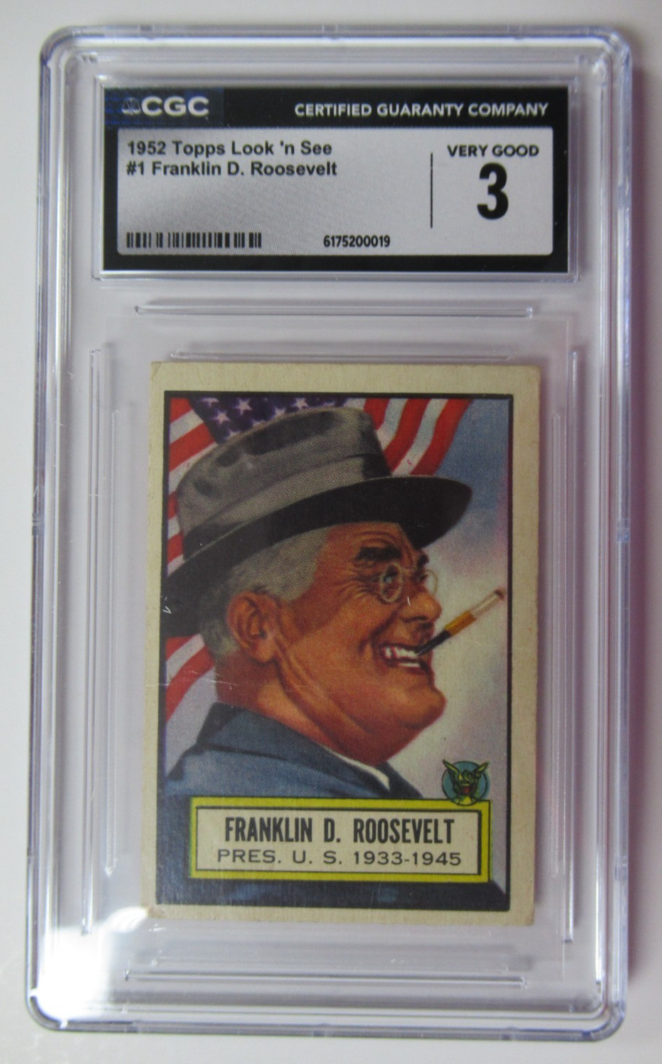 1952 Topps Look 'n See Franklin D. Roosevelt #1 CGC 3