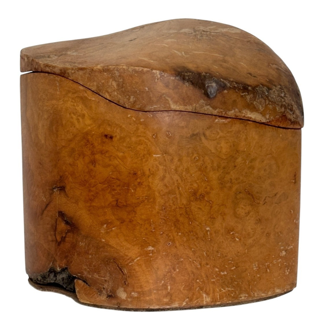 Handcrafted Burlwood Box Brutalist, Primitive, Trinket Box