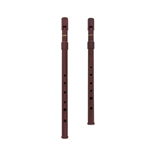 Set of 2 Irish Tin Whistles Wood Grain Key of C & D ABS 6 Hole Penny Whistle